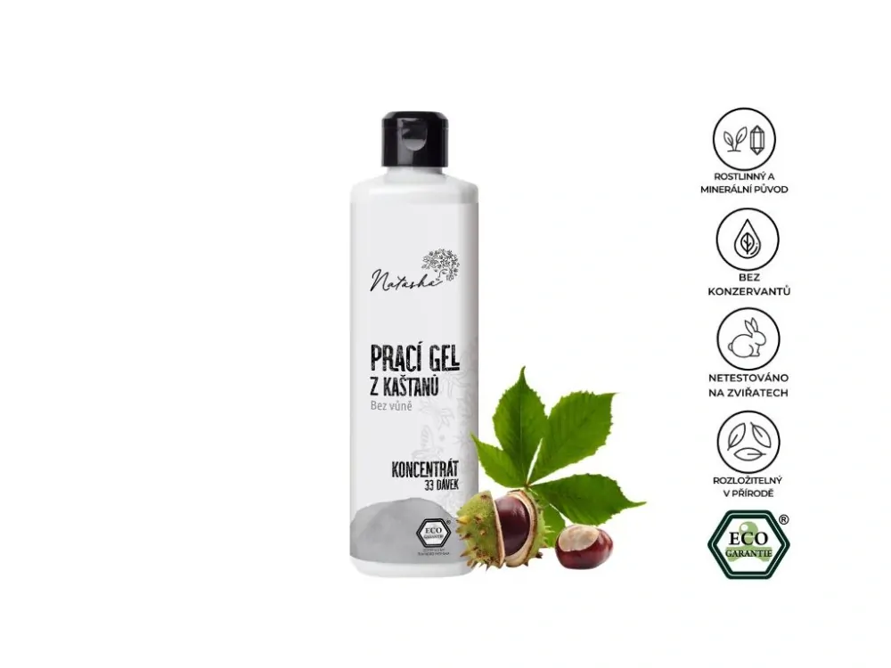 Natasha prací gel z kaštanů bez vůně koncentrát 0,5 l